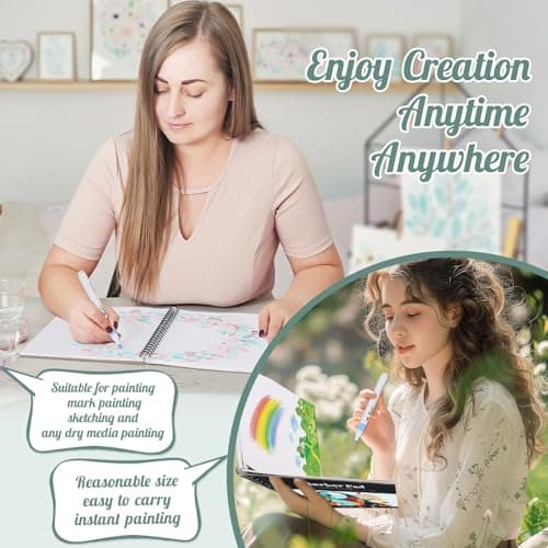 50 Sheets Marker Paper Pad, 7.6×7.6 Inch Bleedproof Art Sketch Pad, 73lb/120gsm Drawing Paper Spiral Sketch Book, Alcohol Marker Paper Painting Coloring Paper for Beginners, Artists, Ideal Gift - Thumbnail 6