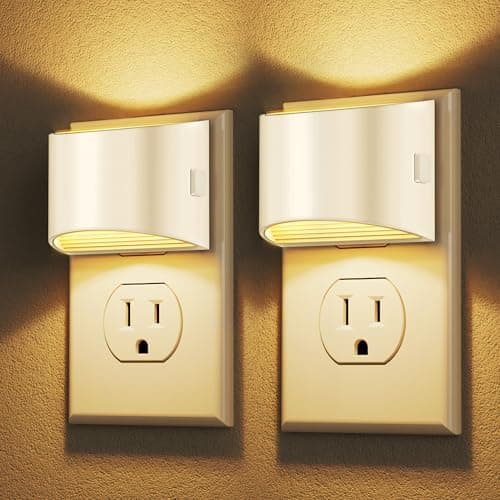 DORESshop LED Night Light[2 Pack], Night Lights Plug into Wall, 3 Level Brightness Adjustable Plug in Night Light, Dusk to Dawn Sensor Nightlights for Adults,Bedroom,Bathroom,Hallway, 3000K Warm White - Image 1
