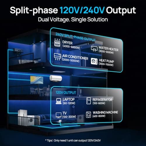 ECO-WORTHY 10000W DC 48V UL1741 Solar Inverter with WiFi,AC Output 120V/240V,Support Parallel,Built-in 2 MPPT Solar Controllers,Max 200A Battery Charging,Parallel Up to 6 Units 48V Inverter Charger - Thumbnail 4