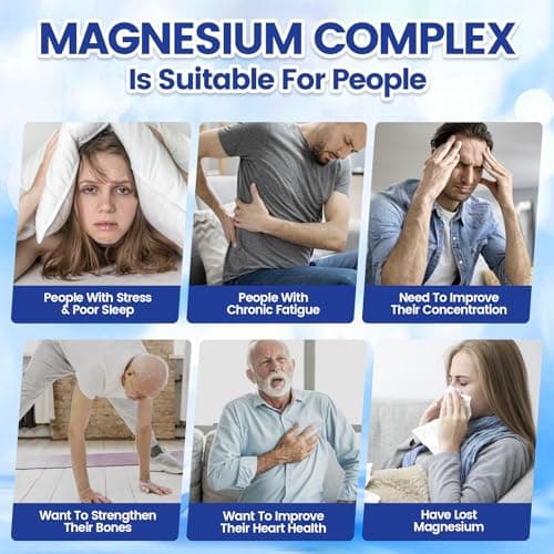 1000mg Magnesium Complex Capsules, 8-in-1 Magnesium Glycinate, Citrate, Malate, Taurate, Oxide, Carbonate, Aspartate, Orotate - 240 Capsules - Thumbnail 5