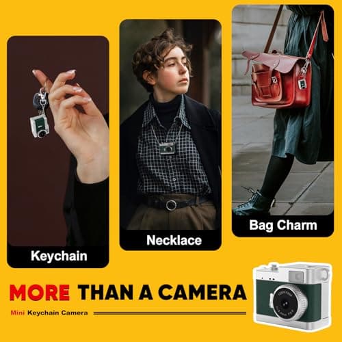 Keychain Camera, 16GB Mini Digital Camera with Built-in Flash & Retro Filters, Pocket Mini Camera for Travel, Vlogging, Birthday Gift for Friends - Thumbnail 5