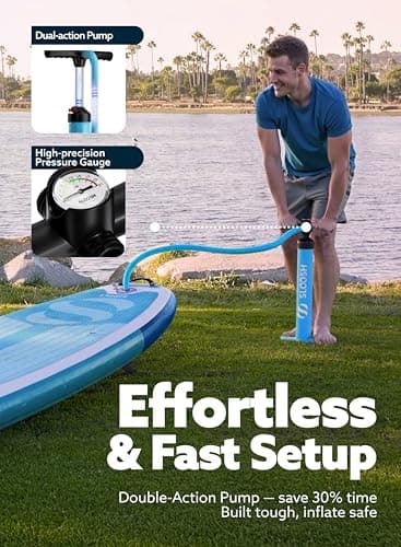 SLOOSH Inflatable Stand Up Paddle Board, 10'6" Paddle Boards with Premium Accessories, Non-Slip EVA Deck, Ultra-Light Carry Bag Pump, Ripple SUP for Youth & Adults of All Skill Levels - Thumbnail 4