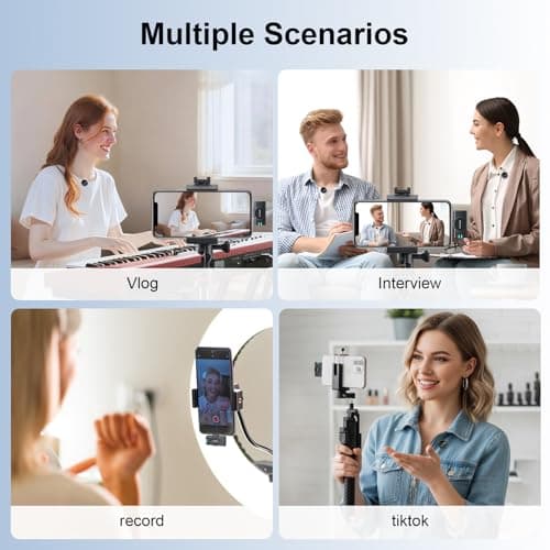 KASOHQEE Wireless Lavalier Microphone for iPhone 16/15/14/13, iPad & Android, Magnetic Clip-on Mini Mic with Charging Case,30H Playtime Plug-Play Lapel Lavalier Mic for Vlog TikTok, AI Noise Reduction - Thumbnail 3