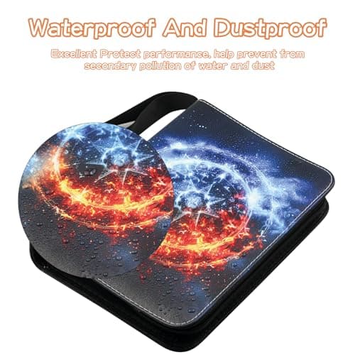 Trading Card Binder 4 Pocket, Fits 400 Cards with 50 Removable Sleeves, Portable TCG Album Folder for Standard Size Game Cards, Sports Card Holder Book for Collectors, Frostfire Fusion - Thumbnail 3