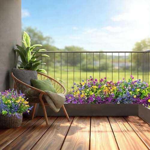 QSPEROV Artificial Flowers for Outdoors UV Resistant, 12 Bundles Realistic Faux Daisy Flowers with Bendable Stems for Planters Porch Garden Wedding Decor, Multi-Color 35cm - Thumbnail 6