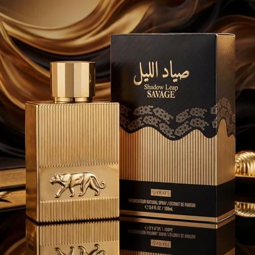 QAWAFI Shadow Leap - Savage Eau De Parfum Opulent & Confident | Gold Bar Vibe | Blood Mandarin/Leather, Long-Lasting Spicy Woody Citrus Perfumes for Men 100ml 3.4 fl. oz - Thumbnail 2