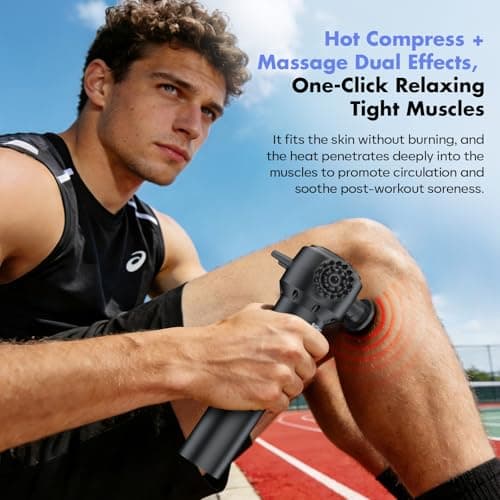 BOWENDA Deep Tissue Massage Gun with Heating, 7000 RPM Handheld Vibrating Muscle Massager with 4 Speeds & 3 Heads, Ideal Gift for Family & Sports Enthusiasts - Thumbnail 4