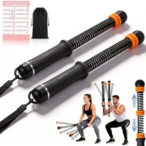 RIZENCE Upgrade Portable Ropeless Battle Ropes - Adjustable Weights Cordless Battle Ropes for Home Gym with Training Poster - Battle Rope Sticks Exercise Equipment for Low-Impact Workout, HIIT & Cardio - Image 1