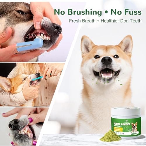 Vetriuntrix Dog Dental Powder, Dental Powder for Dogs Teeth Cleaning and Breath Fresh, Dog Dental Care with Natural Enzymes, Probiotics, Tartar Remover and Plaque Off - 150g - Thumbnail 6