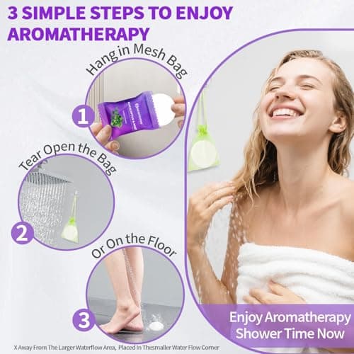 Shower Steamers Aromatherapy Gifts for Women Men, Fathers Day Gift for Dad Husband from Wife Daughter, 8-Pack Shower Bombs Organic Essential Oil, Home Spa Relaxing Purple - Thumbnail 6