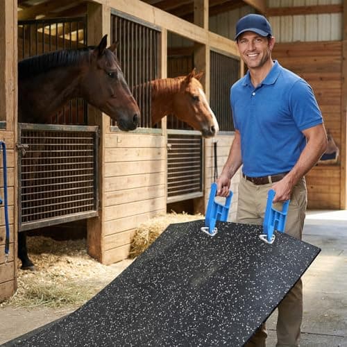 Mat Movers Tool, 2 Pcs Mat Grippers for Horse Stall Mat for Livestock, Thick Rubber Mat for Floor, Gym Floor Mat, Trailer Mat, Heavy Duty Stall Mat Handlers, Effortless Mat Puller for Tack Room, Barn - Thumbnail 2