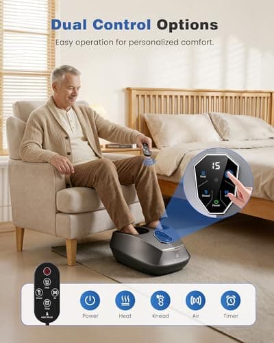 KING RELAX Shiatsu Foot Massager with Heat, 2026 Upgraded Deep Kneading & Squeeze Massage for Plantar Fasciitis, Modern Sculpted Design, Fits Up to Size 14, FSA Eligible HSA Store, Mothers Day Gifts - Thumbnail 6