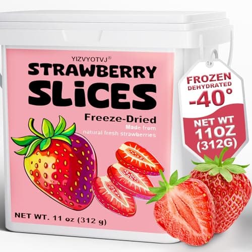 Freeze Dried Strawberry Slices 11oz/312g (Pack of 1) - No Sugar or Additives | Crispy Dehydrated Fruit Snacks for Yogurt, Smoothies, Cereal & Baking | Healthy Natural Dried Strawberries Perfect for Kids & Adults