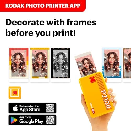 KODAK Mini 2 Retro 2x3 Portable Photo Printer, 8 Sheets, Bluetooth Smartphone Printer for iPhone & Android, Instant Color Prints, 4PASS Dye Sublimation, White - Thumbnail 6