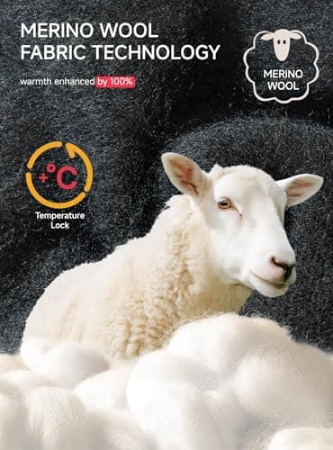 TRENDOUX Winter Wool Gloves for Men: Mens Cold Weather Warm Touch Screen Merino Wool Knit Gloves, Non-slip Thermal Fleece Glove for Outdoor Driving Running Hiking Adult Gift Large Size BLACK - Thumbnail 2