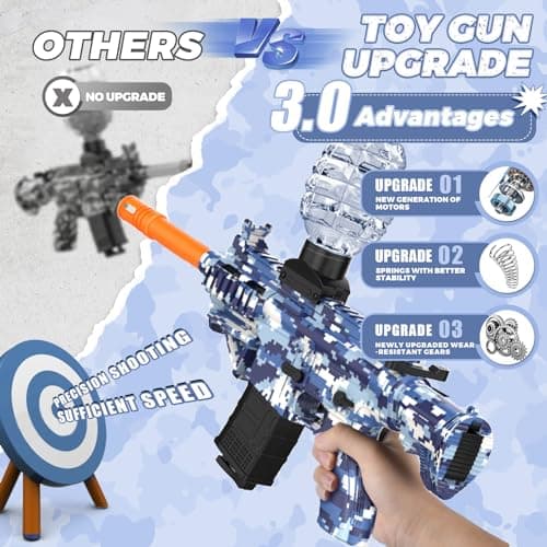 Electric Gel Ball Blaster Toys-Eco-Friendly Splatter Ball Blaster,Automatic Outdoor Games Toys for Activities Team Game(Blue) - Thumbnail 3