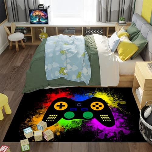 Gaming Rugs for Boys Teens Bedroom Decor Gamer Rugs for Living Room Gamepad Controller Carpets, 2'5"x4' - Thumbnail 6
