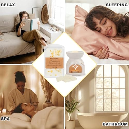 STRN Wax Melts Dried Floral Essential Oil Wax Cubes, Natural Soy Wax Cubes with Botanical Fragrance Rose, Lavender, Jasmine (3x2.5 oz), Long-Lasting Aromatherapy for Wax Warmers, Home, Yoga, Gifts - Thumbnail 6