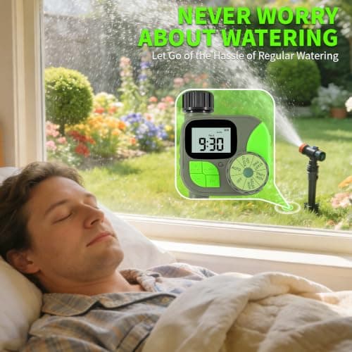 Sprinkler Timer for Garden Hose - Irrigation Timer for Outdoor Faucet, Automatic Programmable Watering Irrigation with Rain Delay/Manual Mode, Watering System Drip Irrigation for Yard Lawn Pool - Thumbnail 3