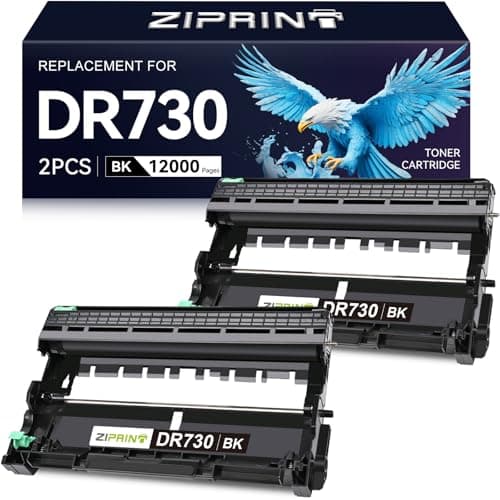 ZIPRINT 2-Pack Dr730 Drum Unit Replacement for Brother DR-730 DR 730 for MFC-L2710DW MFC-L2750DW MFC-L2730DW MFC-L2750DWXL DCP-L2550DW HL-L2370DW HL-L2350DW HL-L2395DW Printer, 12000 Pages Yield