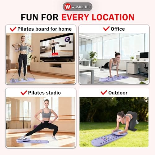 Plymax Pilates Board - Mini Pilates Reformer, Portable Pilates Reformer Board for Home Workout, Foldable Multifunctional Pilates Slider Board with with App Counter Included - Thumbnail 3