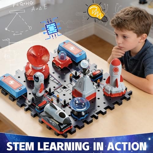 STEM Circuit Kit for Kids Ages 6+, 32PCS Electronics Exploration Kit with 150+ Creative Projects for Home & School Learning, Educational Physics Science Toy Gift for Boys Girls - Thumbnail 4