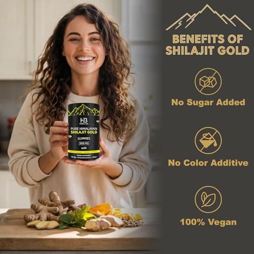 Herbal Bee Shilajit Gummies: Pure Himalayan Shilajit with Ashwagandha & Fulvic Acid, 85+ Micronutrients Trace Minerals - No Added Sugar, 100% Natural & Organic, Non-GMO for Men & Women | 60 Gummies - Thumbnail 6