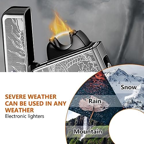 GADATOP Dragon Arc Plasma Flame Lighter - USB Rechargeable Windproof Electric Lighter for Candle (Black) - Thumbnail 3