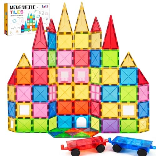 LATI 130-Piece Magnetic Tiles Building Toy Large Set for Kids,Magnetic Building Blocks Construction Set,Open-Ended Play STEM Educational Toy,Compatible with Other Brands,Gift for Boys & Girls Ages 3–8 - Image 1