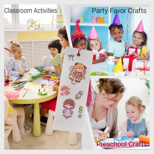Bakayoyo 150 PCS DIY Bookmark Making Kit, 50 Blank Paper Bookmarks with 50 Tassels & 50 PET Stickers, 5.5×2 Inch Bulk Craft Supplies for Book Lovers, Classroom Projects, Gifts for Teachers & Students - Thumbnail 5