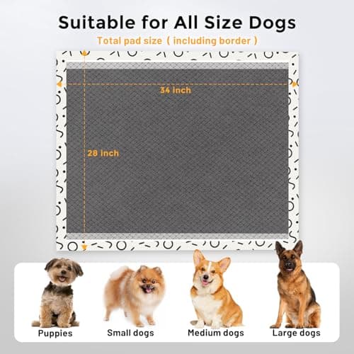 ZOMISIA Charcoal Puppy Pee Pads for Dogs Extra Large, 28"x34" 50 Counts + 1 Extra Health Monitoring Pad - XL Dog Potty Training Pads Disposable, Odor-Control, Super Absorbent & Leak-Proof - Thumbnail 2