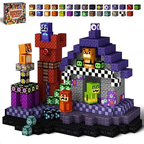 idoot 100PCS Magnetic Blocks Monster Bear Montessori STEM Toys, Build MagWonder with Building Construction Playset, Halloween and Birthday Gifts for 5 Year Old Boys - Image 1