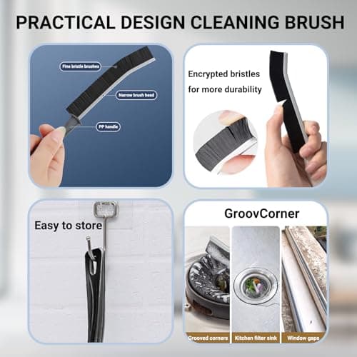 Crevice Cleaning Brush, 2026 New Multifunctional Gap Hard Bristled Grout Brush Tool for Scrub Small Spaces, Kitchen, Toilet, Bathroom, Corner, Grout, Sink, Window Tracks, Hinges, Tile(6pcs) - Thumbnail 2