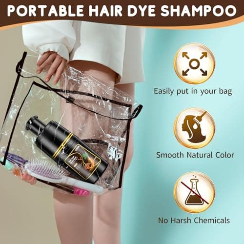 IIIMEIDU Dark Brown Hair dye Shampoo 3 in 1, Natural Hair Color Shampoo for Gray Hair, Shampoo Tinte Para el Cabello for Women and Men 100% Grey Hair Coverage, 350ml - Thumbnail 6