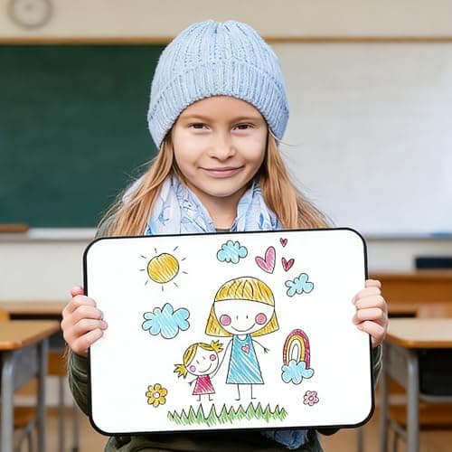 Tonsmile Magnetic Whiteboard, 2 Pack A3 Double Sided Dry Erase Board, Mini Whiteboard with 10 Pens and 2 Erasers, 16" x 12" Durable Portable Small White Boards for Home, Office & Classroom - Thumbnail 6