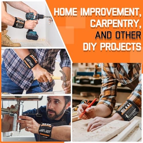 Lenski Gifts for Men, Magnetic Wristband Tool Belts for Men, Anniversary Birthday Gifts for Him,Wrist Magnetic Screw Holder with Strong Magnetic Holding Screws Tool, Cool Stuff Gadgets for Men - Thumbnail 4