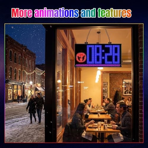 Programmable LED Open Sign,APP Built-in Multiple Open Effects,Bluetooth Control, 5V/8A for Shop Window Glass/Cafes/Bar - Thumbnail 2