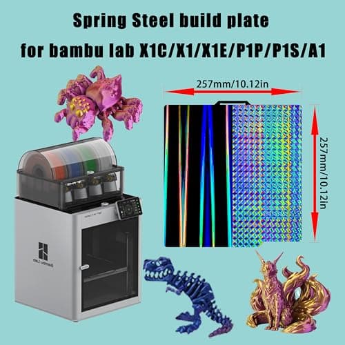 Tinytrees Build Plate for Bambu Lab P1S P2S A1 X1C X1 X1E P1P: Smooth PEI H1H Carbon PET PEO PEY Sheet Bed Plate P1S Build Plate for 3D Printing Hobbyist, 257 X 257mm - Thumbnail 3