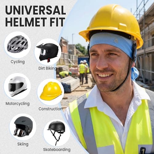YANIKY Bandana Skull Cap with Neck Flap,Value Set Helmet Liner for Motorcycle Cycling Construction, Cooling Breathable Do Rag - Thumbnail 6
