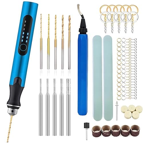Resin Polishing Tools Kit,Electric Resin Drill Kit,Rotary Pen & Deburring Tool 3D Printing for Keychain Making,Jewelry Art,Resin Duberring, Drilling,Polishing,Engraving,DIY - Image 1
