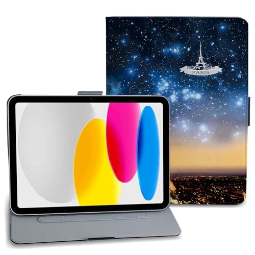 TTJHGYQO for iPad (A16) 11th Generation 11 Inch 2025/iPad 10th Generation 10.9 Inch 2022with Pencil Holder,Support Touch ID, Auto Wake/Sleep (Paris) - Image 1