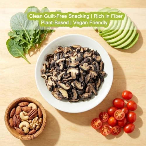 VIGOROUS MOUNTAINS Wasabi Shiitake Mushroom Snack Chips, 6 oz | Crunchy Veggie Crisps, Non-GMO, Low-Fat High Fiber, Vegetarian-Friendly | Ideal for Office, Camping, On-the-Go Snacks - Thumbnail 3
