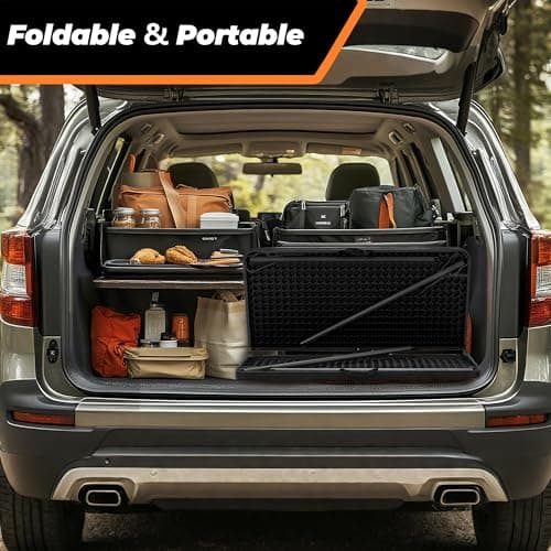 Outspurge 34" Folding Table, Portable Square Camping Card Table with Collapsible Legs & Carrying Handle, Plastic Tables for Outdoor Cooking,Camping,Picnic, Office, Party,Black - Thumbnail 6