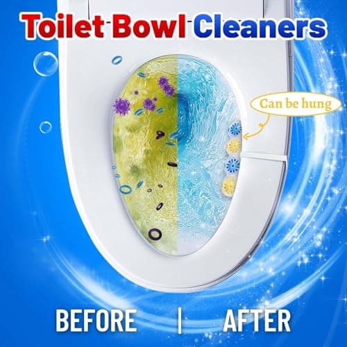 STRN Toilet Bowl Cleaners Rim Hanger, Toilet Bowl Cleaning Balls, Lemon & Magnolia Scents, Toilet Bowl Freshener, 8 Packs(32 balls) - Thumbnail 2