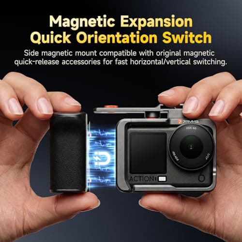 7RYMS 7RIG SC2 Metal Street Grip Kit for DJI Osmo Action 6, with Camera Cage, Handle Grip, Shutter Button, Quick Release, Cold Shoe Mount & 1/4" Thread,Action Camera Accessories for DJI Action 6 - Thumbnail 5