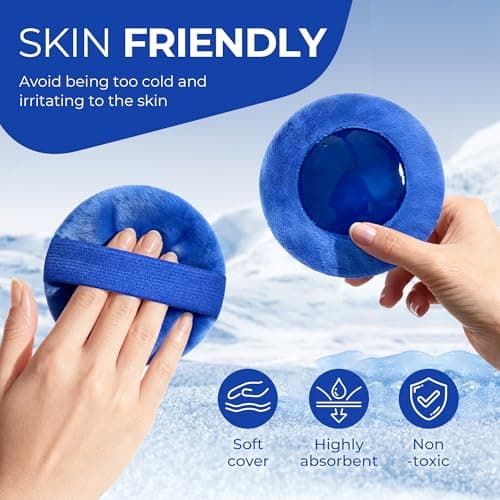 DICEVER Reusable Round Soft Gel Cold Packs for Injuries, Toddler Ice Packs for Boo Boos, Small Cold Compress Ice Pack for Relieving Knee, Ankle, Tooth, Head Soreness, Muscle Strain, 4 Packs - Thumbnail 3