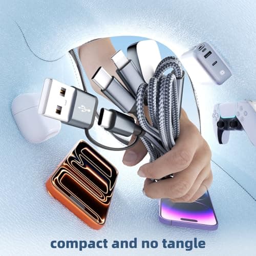 3 in 2 Multi Charging Cable for iWatch Charger/IP/USB C, Travel Cruise Essentials for Car Charger,5FT Nylon Charger Cord USB C/A Phone Charger for iWatch Series/iPhone 17-11/iPad,Home/Office/Car Use - Thumbnail 6