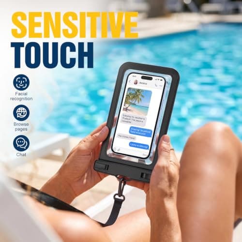 PEORSEFI 4 Pack Waterproof Phone Pouch IP68, Up to 8.3", Multicolor Waterproof Cell Phone Case for iPhone 17 16 15 Pro Max Galaxy S26 Ultra Pixel, Touchscreen Underwater Photography - Thumbnail 4