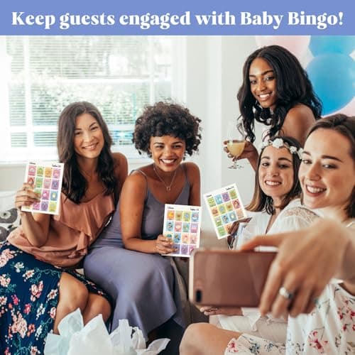 WOODAMORE Baby Shower Games for Girls and Boys - Baby Shower Loteria Bilingual Activities for Kids Ideas, Funny Party Bingo Game Loteria Cards in Spanish and English for 50 Players - Thumbnail 6