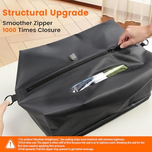 Seaflash Vacuum Travel Bags with Pump, 2 Pack 34L Space Saver Vacuum Compression Bags for Travel Luggage Suitcase Backpack, Waterproof & Reusable Vacuum Packing Cubes for Clothing (2PCS + Pump) - Thumbnail 3